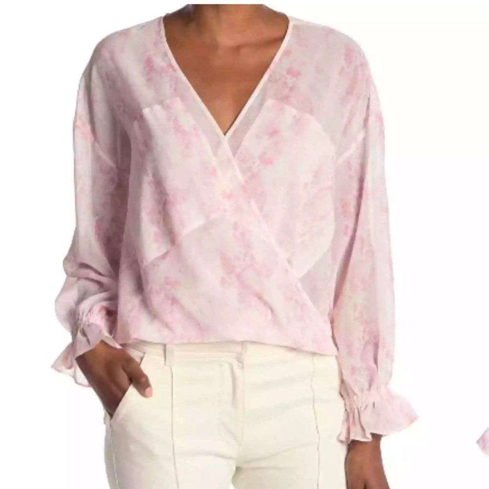 All Saints Penny Masala Blouse Size 6/Small‎ Sheer Soft Pink Romantic Feminine